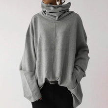 Load image into Gallery viewer, Women's Turtleneck Wide Sleeves Solid Loose Pullover Sweatshirt