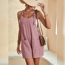 Load image into Gallery viewer, Women's U-Neck Strap Pocket Jumpsuit Solid Color