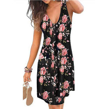 Load image into Gallery viewer, Women's V-Neck A-Line Knee Length Skirt