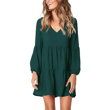Load image into Gallery viewer, Women's V Neck Casual Loose Dress