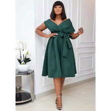 Load image into Gallery viewer, Women's V-Neck Elegant A-Line Dress