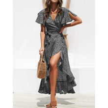 Load image into Gallery viewer, Women's V-Neck Elegant Long Chiffon Dress
