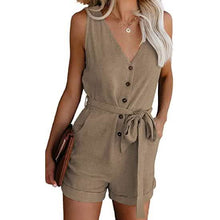 Load image into Gallery viewer, Women's V Neck Jumpsuits Casual Sleeveless Romper