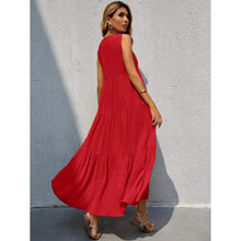 Load image into Gallery viewer, Women's V-neck Ruffle Hem Solid Dress