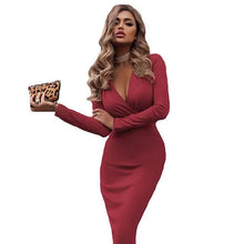 Load image into Gallery viewer, Women's V-Neck Sheath Knee Length Dress