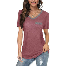 Load image into Gallery viewer, Womens V Neck Short Sleeve Tops