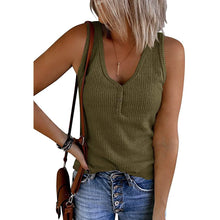 Load image into Gallery viewer, Womens V Neck Tank Tops Summer Ribbed Sleeveless