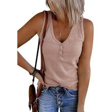 Load image into Gallery viewer, Womens V Neck Tank Tops Summer Ribbed Sleeveless