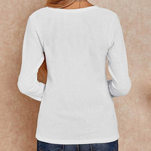 Load image into Gallery viewer, Women's V Neck Waffle Knit Henley Tops