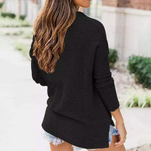 Load image into Gallery viewer, Women's Waffle Knit Fall Oversized Sweater V Neck Pullover Tops