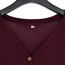 Load image into Gallery viewer, Womens Waffle Knit Tunic Blouse Tie Knot Henley Tops