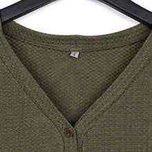 Load image into Gallery viewer, Womens Waffle Knit Tunic Blouse Tie Knot Henley Tops