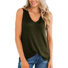Load image into Gallery viewer, Women's Waffle Knit V Neck Tank Top