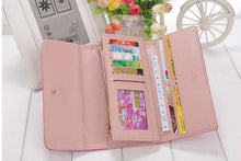Load image into Gallery viewer, Womens Wallets Purses Plaid PU Leather Long Wallet Hasp Phone Bag