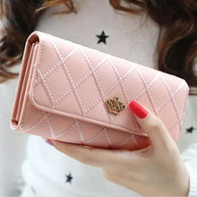 Load image into Gallery viewer, Womens Wallets Purses Plaid PU Leather Long Wallet Hasp Phone Bag