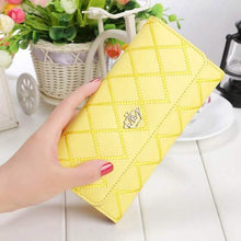 Load image into Gallery viewer, Womens Wallets Purses Plaid PU Leather Long Wallet Hasp Phone Bag