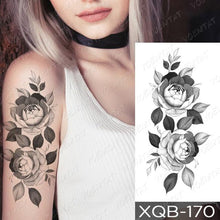 Load image into Gallery viewer, Womens Waterproof Temporary Tattoo Sticker Blue Flower Luxury Big Tatoo For Body Arm