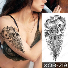 Load image into Gallery viewer, Womens Waterproof Temporary Tattoo Sticker Blue Flower Luxury Big Tatoo For Body Arm