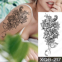Load image into Gallery viewer, Womens Waterproof Temporary Tattoo Sticker Blue Flower Luxury Big Tatoo For Body Arm