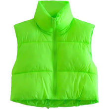 Load image into Gallery viewer, Women's Winter Crop Vest Lightweight Sleeveless Warm Outerwear Puffer Vest Padded Gilet