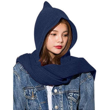 Load image into Gallery viewer, Women's Winter Knitted Hooded Long Scarf