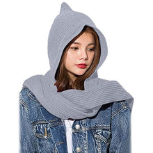 Load image into Gallery viewer, Women's Winter Knitted Hooded Long Scarf