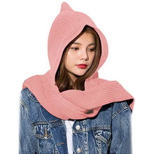 Load image into Gallery viewer, Women's Winter Knitted Hooded Long Scarf