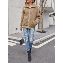 Load image into Gallery viewer, Womens Winter Sherpa Fleece Button Jacket Coat