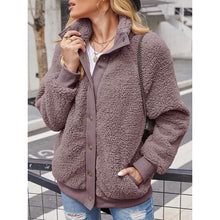 Load image into Gallery viewer, Womens Winter Sherpa Fleece Button Jacket Coat