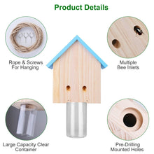 Load image into Gallery viewer, Wood Carpenter Bee Trap Outdoor Natural Pine Wood
