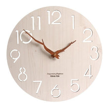 Load image into Gallery viewer, Wooden 3D Wall Clock Modern Design Nordic Room Decoration Kitchen Clock Art Hollow Wall Watch Home Decor Children's Room Decoration Kitchen Clock Art Hollow Wall Watch Home Decor 12 Inch