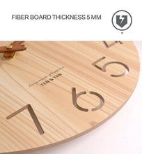 Load image into Gallery viewer, Wooden 3D Wall Clock Modern Design Nordic Room Decoration Kitchen Clock Art Hollow Wall Watch Home Decor Children's Room Decoration Kitchen Clock Art Hollow Wall Watch Home Decor 12 Inch