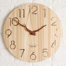 Load image into Gallery viewer, Wooden 3D Wall Clock Modern Design Nordic Room Decoration Kitchen Clock Art Hollow Wall Watch Home Decor Children's Room Decoration Kitchen Clock Art Hollow Wall Watch Home Decor 12 Inch