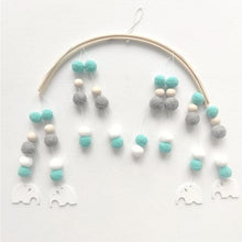 Load image into Gallery viewer, Wooden Beads Wind Chimes With Wool Balls Wooden Wind Chime Nursery Mobile Crib Bed Bell Baby Bedroom Ceiling Wooden Beads Hanging Ornament Pendant Newborn Baby Bed Hanging Wind bell Crib Tent Kids Room Decorations Ornaments