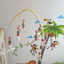 Load image into Gallery viewer, Wooden Beads Wind Chimes With Wool Balls Wooden Wind Chime Nursery Mobile Crib Bed Bell Baby Bedroom Ceiling Wooden Beads Hanging Ornament Pendant Newborn Baby Bed Hanging Wind bell Crib Tent Kids Room Decorations Ornaments