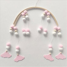 Load image into Gallery viewer, Wooden Beads Wind Chimes With Wool Balls Wooden Wind Chime Nursery Mobile Crib Bed Bell Baby Bedroom Ceiling Wooden Beads Hanging Ornament Pendant Newborn Baby Bed Hanging Wind bell Crib Tent Kids Room Decorations Ornaments