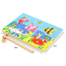 Load image into Gallery viewer, Wooden Magnetic Ocean Fishing Toy Game & Puzzle Board Juguetes Fish Magnet Toy Educational Outdoor Fun for Child Gift