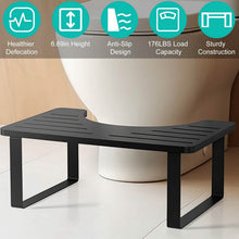 Load image into Gallery viewer, Wooden Metal Stool Height Bathroom Toilet Stool