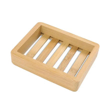 Load image into Gallery viewer, Wooden Natural Bamboo Soap Dishes Tray Holder Storage Soap Rack Plate Box Container Portable Bathroom Soap Dish Storage Box Bathroom Wooden Soap Case Holder Home Hand Craft Natural Wood Dish Holder for Soap Sponge