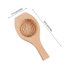 Load image into Gallery viewer, Wooden Tradition Moon Cake Molds Desserts Tools Cake Biscuit Baking Mold Three Dimensional Flower Pattern Wooden Mold Carved Round Wooden Mould Press Mooncake Mold Middle Eastern Cookie Cake Mold