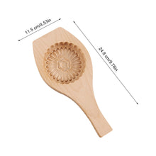 Load image into Gallery viewer, Wooden Tradition Moon Cake Molds Desserts Tools Cake Biscuit Baking Mold Three Dimensional Flower Pattern Wooden Mold Carved Round Wooden Mould Press Mooncake Mold Middle Eastern Cookie Cake Mold