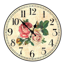 Load image into Gallery viewer, Wooden Wall Clock 10 Inch Silent Non Ticking Quartz Wall Clock 10 Inch Silent Non-Ticking Wooden Wall Clocks Battery Operated Country Retro Rustic Style Decorative for Living Room Kitchen Retro Fashion Wood Wall Clock Decorative for Living Room Kitchen