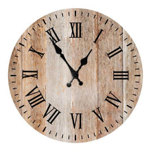 Load image into Gallery viewer, Wooden Wall Clock 10 Inch Silent Non Ticking Quartz Wall Clock 10 Inch Silent Non-Ticking Wooden Wall Clocks Battery Operated Country Retro Rustic Style Decorative for Living Room Kitchen Retro Fashion Wood Wall Clock Decorative for Living Room Kitchen