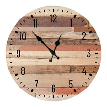 Load image into Gallery viewer, Wooden Wall Clock 10 Inch Silent Non Ticking Quartz Wall Clock 10 Inch Silent Non-Ticking Wooden Wall Clocks Battery Operated Country Retro Rustic Style Decorative for Living Room Kitchen Retro Fashion Wood Wall Clock Decorative for Living Room Kitchen