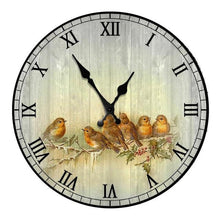 Load image into Gallery viewer, Wooden Wall Clock 10 Inch Silent Non Ticking Quartz Wall Clock 10 Inch Silent Non-Ticking Wooden Wall Clocks Battery Operated Country Retro Rustic Style Decorative for Living Room Kitchen Retro Fashion Wood Wall Clock Decorative for Living Room Kitchen
