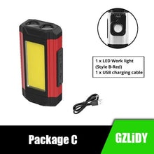 Load image into Gallery viewer, Work Light Rechargeable LED Camping Waterpoof Portable Multifunctional Adjustable USB Light Hanging Hook& Magnetic Base Flashlight For Hurricane Camping Hiking Riding Fishing Jogging Household