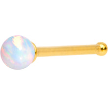 Load image into Gallery viewer, White 2.5mm Synthetic Opal Ball Gold Tone Nose Bone