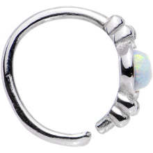 Load image into Gallery viewer, 18G 5/16 White Synthetic Opal Seamless Circular Ring