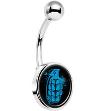 Load image into Gallery viewer, Blue Grenade Belly Ring