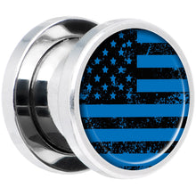Load image into Gallery viewer, Blue American Flag Steel Screw Fit Plug Set 00G